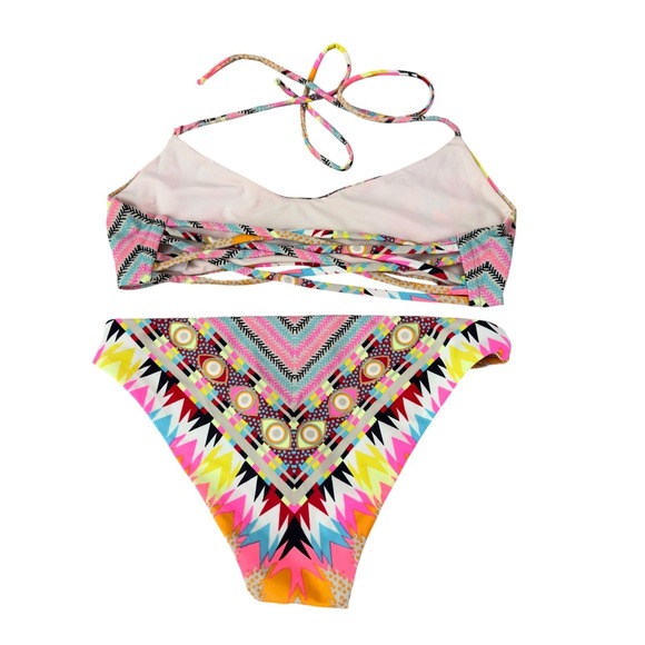 Mara Hoffman Bikini Set Womens Small Medium Swim Multicolor Geometric top bottom - Picture 2 of 4